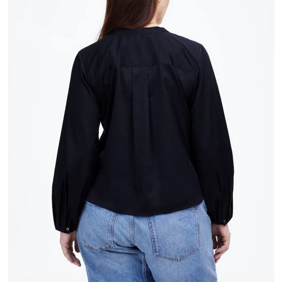 Madewell V-Neck Long-Sleeve Top Womens XXS Deep Indigo Blue Stretch Regular Fit - Picture 2 of 8